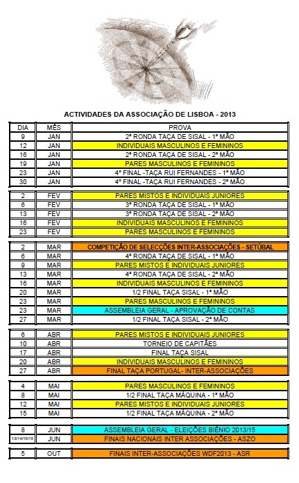 Plano de Actividades  - ASL 2013